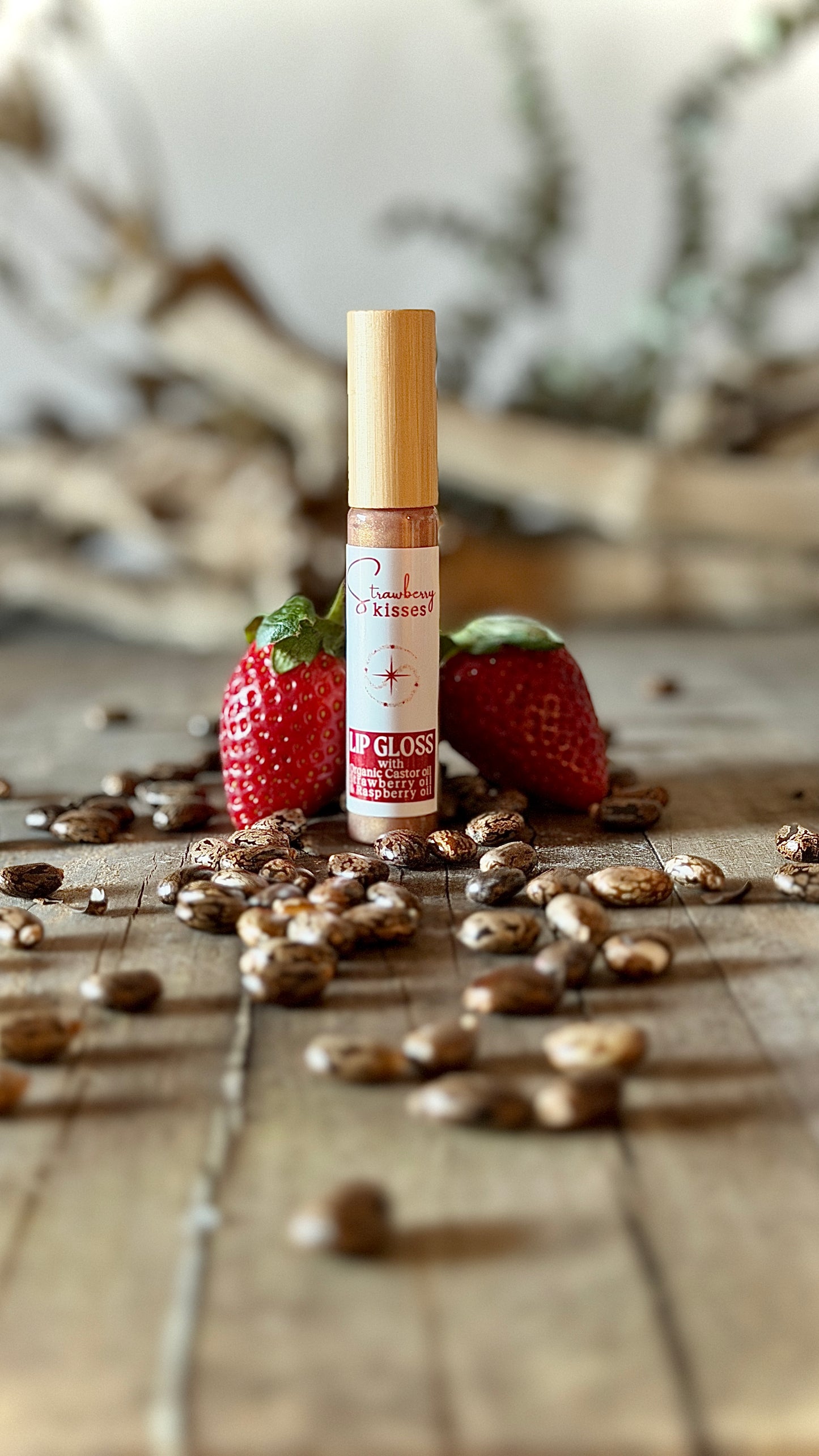 CastorSpell Strawberry Kisses natural castor oil lip gloss hydrating chemical-free tinted lip balm Australia