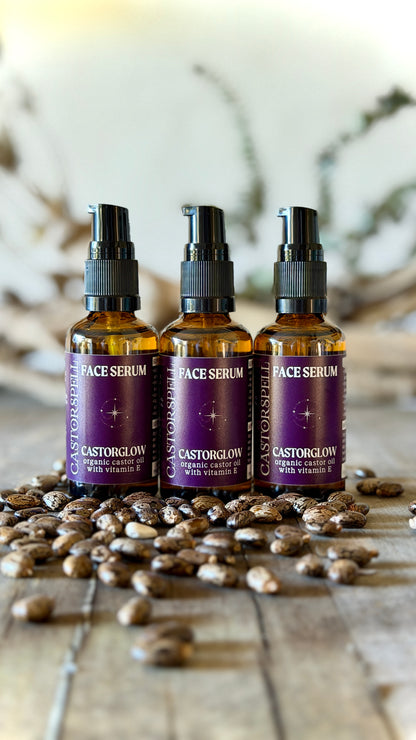 CastorGlow | Face Serum | 3 pack | 15% off | Amber Glass Bottles | Serum Pump bottles