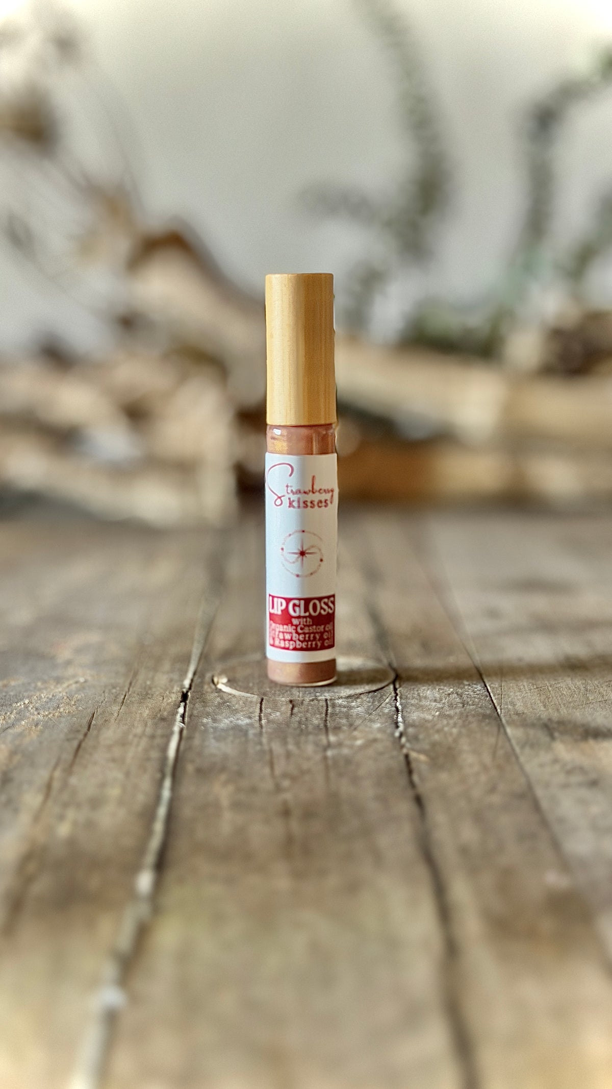 Natural Castor Oil Lip Gloss | Strawberry Kisses 5mL