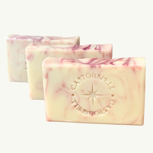 3 bars Natural Castor Oil Soap Bar, Berry bliss cleansing bar for body and face