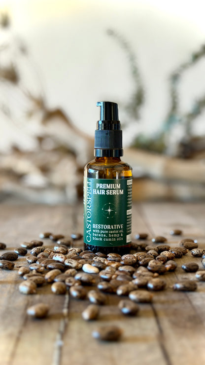 Premium HairSpell organic castor, batana, pumpkin seed, hemp, black seed, rosemary hair serum 50ml scalp treatment