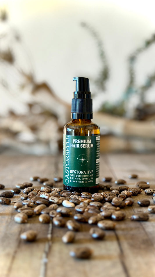 Premium HairSpell organic castor, batana, pumpkin seed, hemp, black seed, rosemary hair serum 50ml scalp treatment